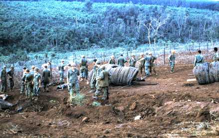Vietnam Quan Loi after battle on Green Line